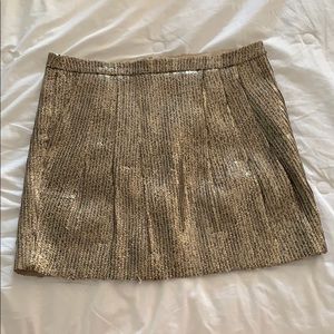 Tory Burch Gold Sequined Mini Skirt